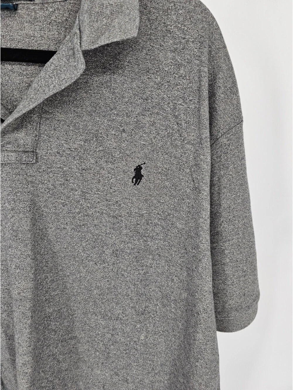 Polo Ralph Lauren Mens Sz XXL Short Sleeve Polo Shirt Gray w/ Black Pony